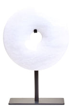 Zoro Extra Small Round Dia 15cm White Marble Disc Sculpture - Bargainia.com - 5063227015733