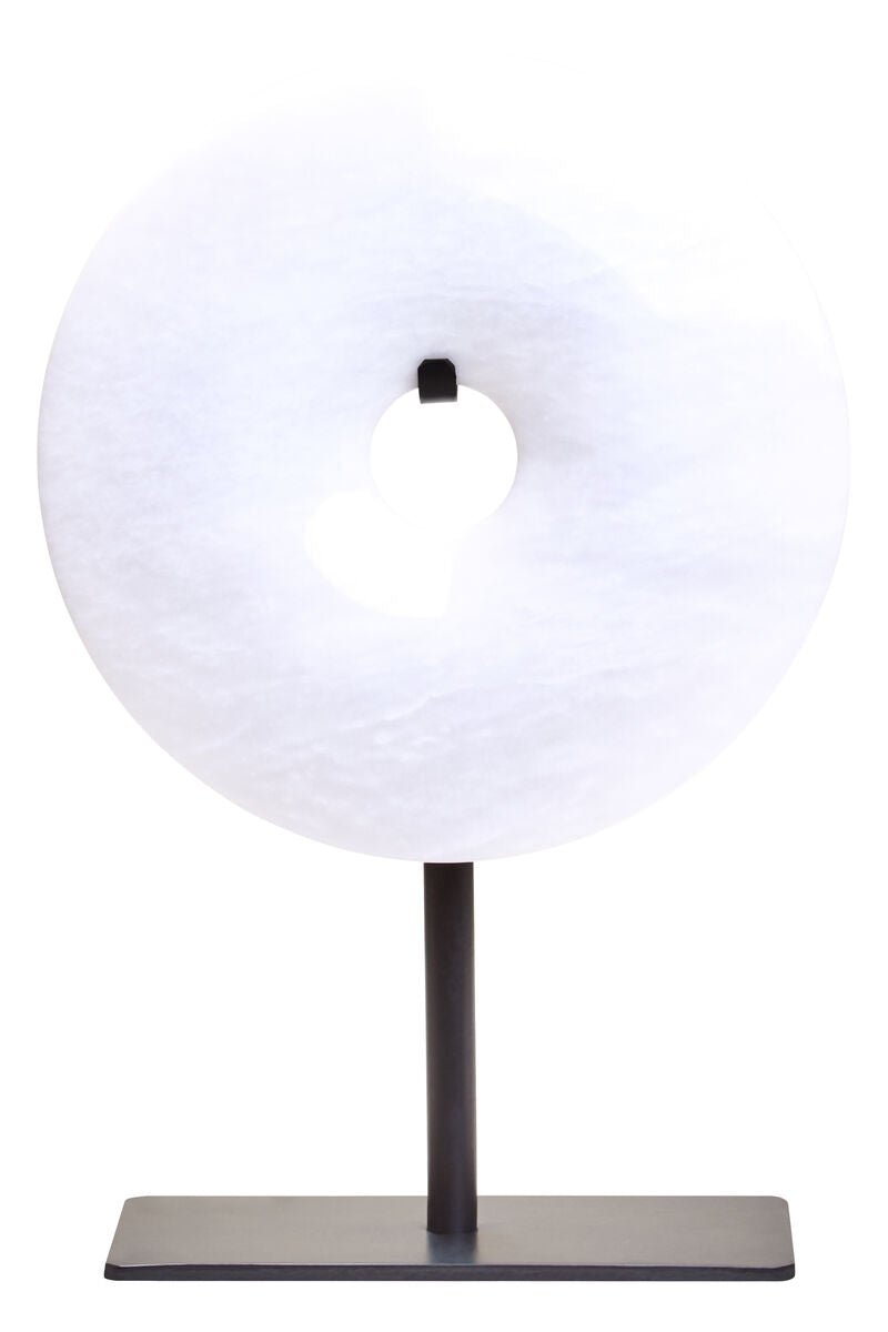 Zoro Extra Small Round Dia 15cm White Marble Disc Sculpture - Bargainia.com - 5063227015733