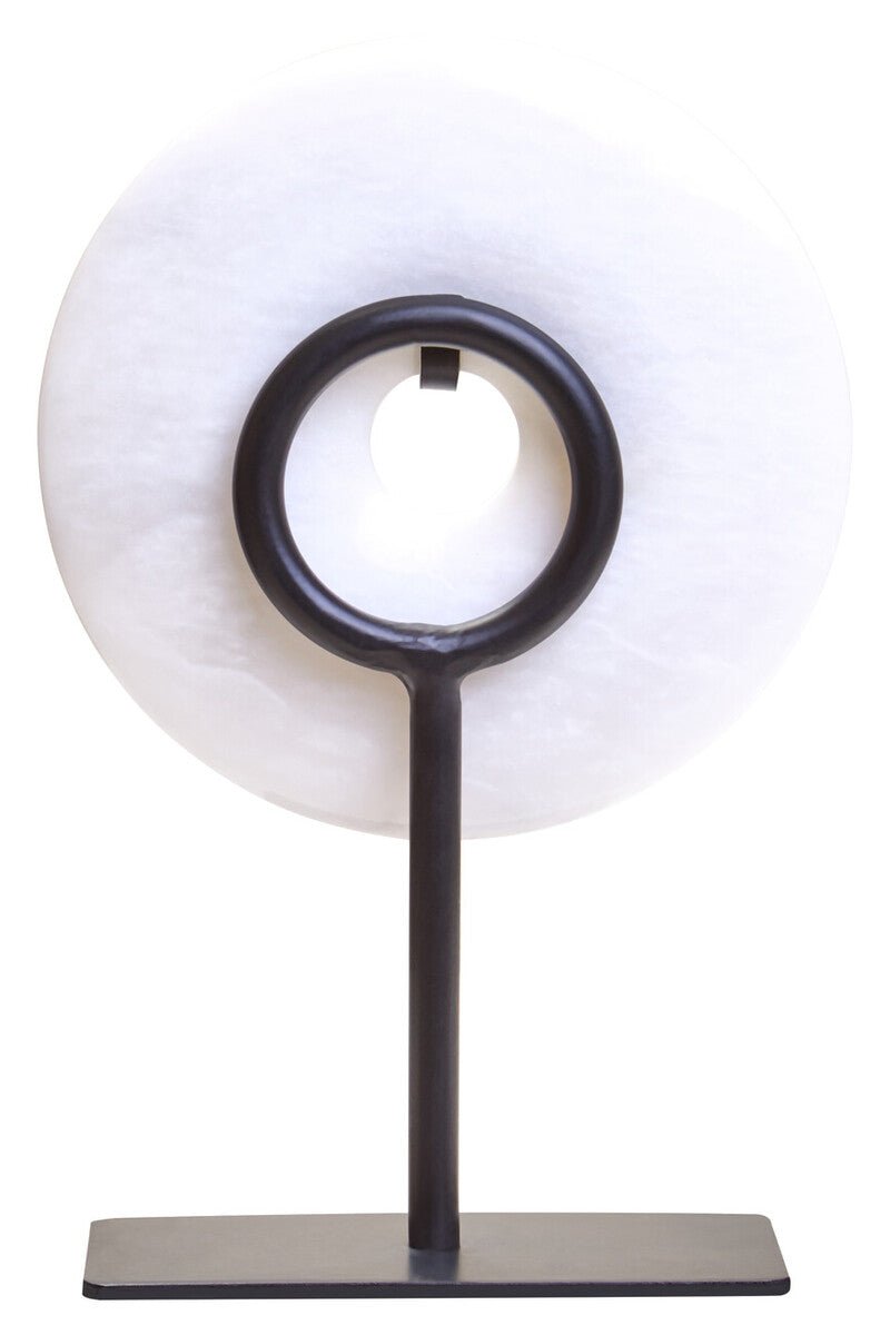 Zoro Extra Small Round Dia 15cm White Marble Disc Sculpture - Bargainia.com - 5063227015733