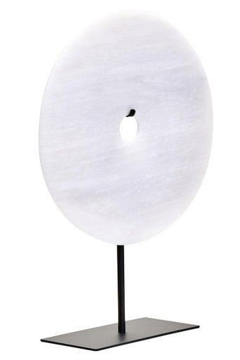 Zoro Large Round Dia 30cm Grey Marble Disc Sculpture - Bargainia.com - 5063227015719