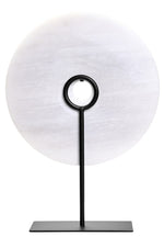 Zoro Large Round Dia 30cm Grey Marble Disc Sculpture - Bargainia.com - 5063227015719