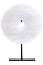 Zoro Large Round Dia 30cm Grey Marble Disc Sculpture - Bargainia.com - 5063227015719