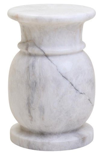 Zoro White Marble Stool And Side Table - Bargainia.com - 5063227016907