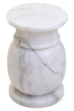 Zoro White Marble Stool And Side Table - Bargainia.com - 5063227016907