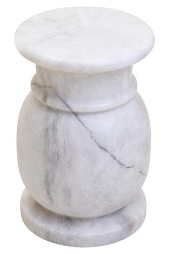 Zoro White Marble Stool And Side Table - Bargainia.com - 5063227016907