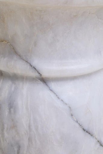 Zoro White Marble Stool And Side Table - Bargainia.com - 5063227016907