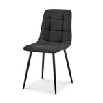 Zurich Dining Chair - Embossed Black Faux Leather - Bargainia.com - 5056536130181