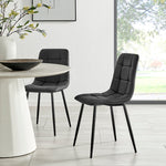 Zurich Dining Chair - Embossed Black Faux Leather - Bargainia.com - 5056536130273