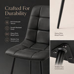 Zurich Dining Chair - Embossed Black Faux Leather - Bargainia.com - 5056536130273