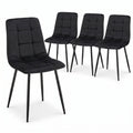 Zurich Dining Chair - Embossed Black Velvet - Bargainia.com - 5056536130211