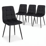 Zurich Dining Chair - Embossed Black Velvet - Bargainia.com - 5056536130211