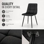 Zurich Dining Chair - Embossed Black Velvet - Bargainia.com - 5056536130211