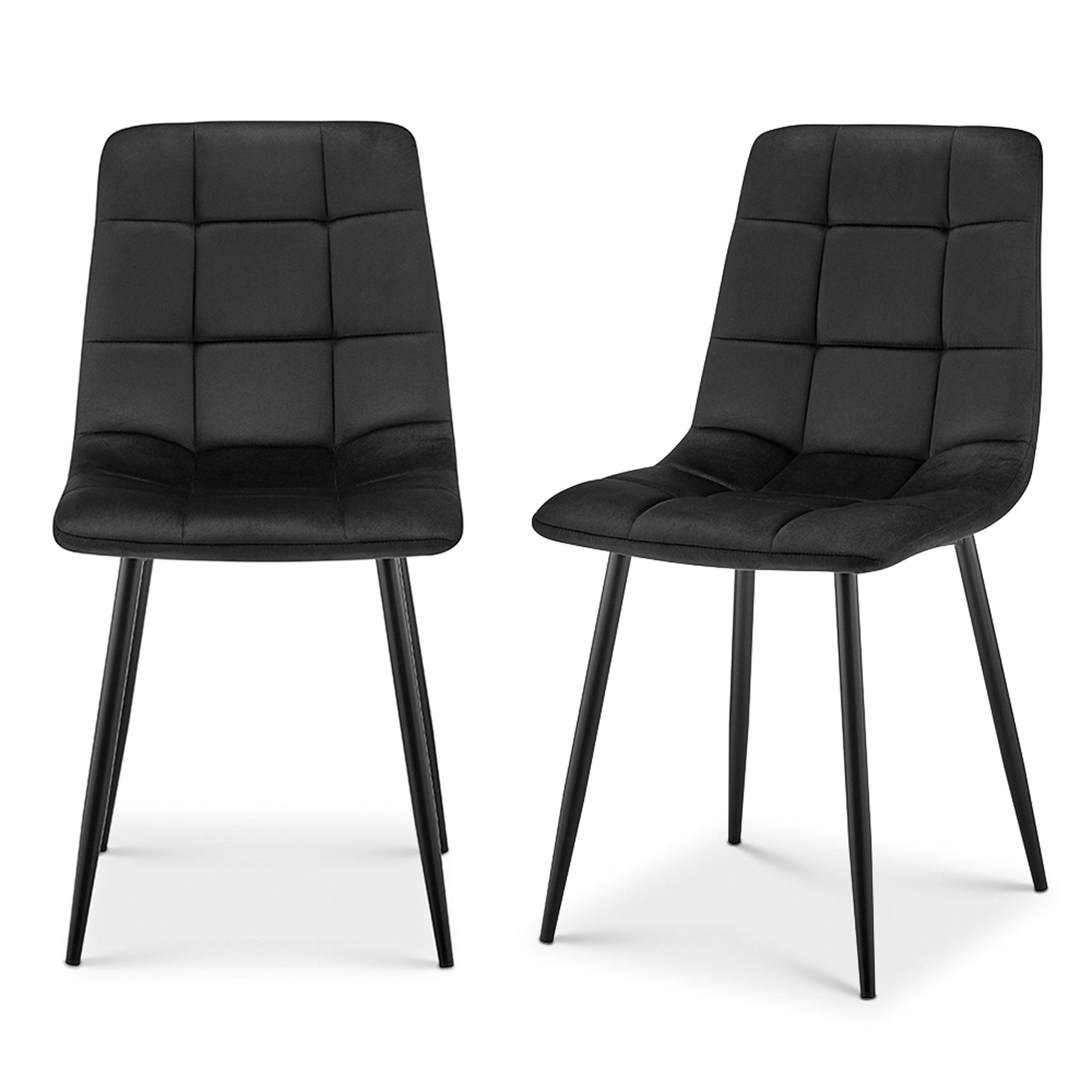 Zurich Dining Chair - Embossed Black Velvet - Bargainia.com - 5056536130211