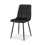 Zurich Dining Chair - Embossed Black Velvet - Bargainia.com - 5056536130211