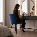 Zurich Dining Chair - Embossed Blue Velvet - Bargainia.com - 5056536130303
