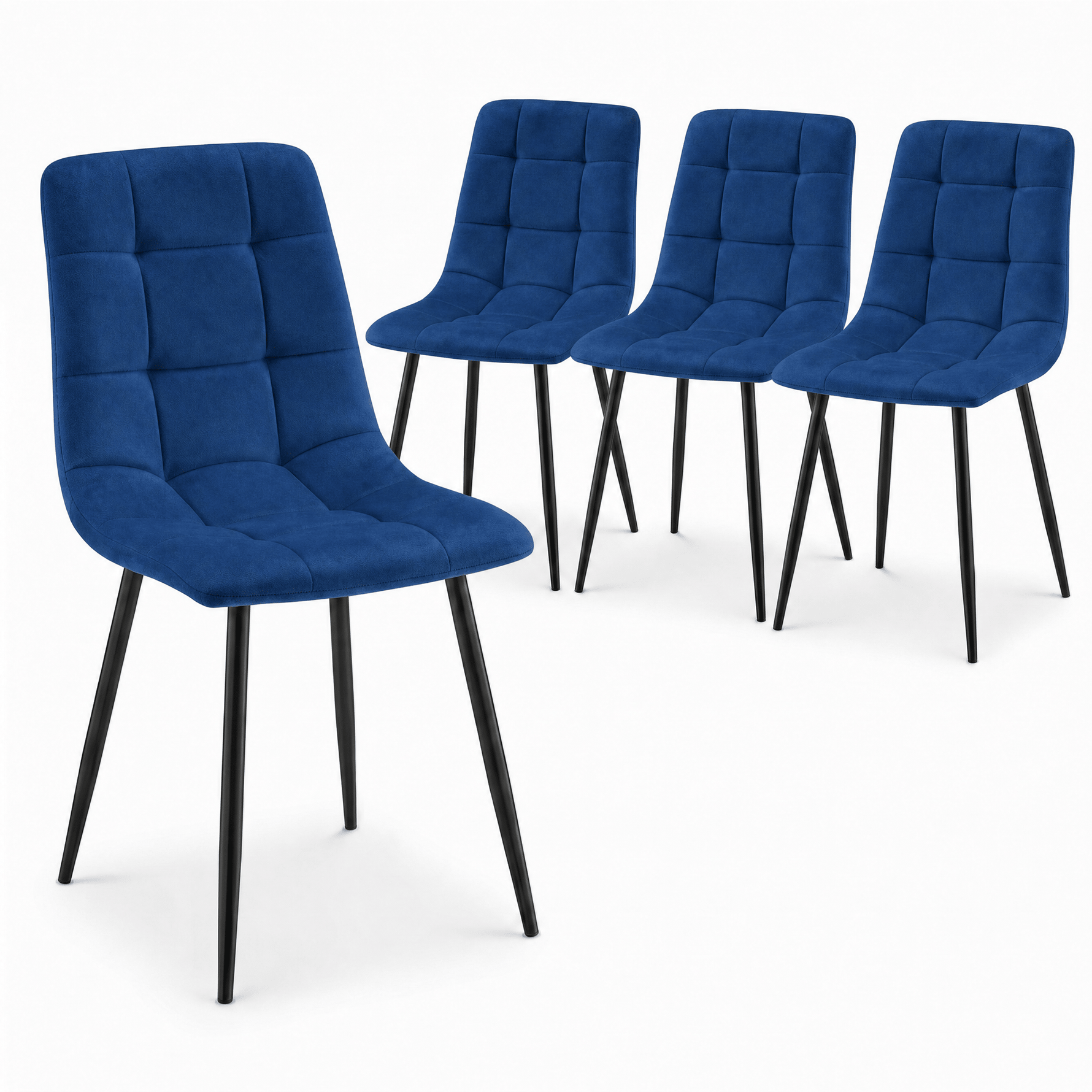 Zurich Dining Chair - Embossed Blue Velvet - Bargainia.com - 5056536130303