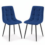 Zurich Dining Chair - Embossed Blue Velvet - Bargainia.com - 5056536130303
