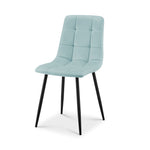 Zurich Dining Chair - Embossed Blue Velvet - Bargainia.com - 