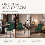 Zurich Dining Chair - Embossed Emerald Green Velvet - Bargainia.com - 5056536130228