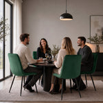 Zurich Dining Chair - Embossed Emerald Green Velvet - Bargainia.com - 5056536130228