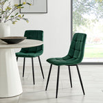 Zurich Dining Chair - Embossed Emerald Green Velvet - Bargainia.com - 5056536130228