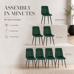 Zurich Dining Chair - Embossed Emerald Green Velvet - Bargainia.com - 5056536130228