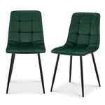 Zurich Dining Chair - Embossed Emerald Green Velvet - Bargainia.com - 5056536130228