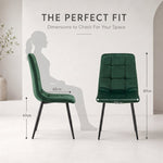 Zurich Dining Chair - Embossed Emerald Green Velvet - Bargainia.com - 5056536130228