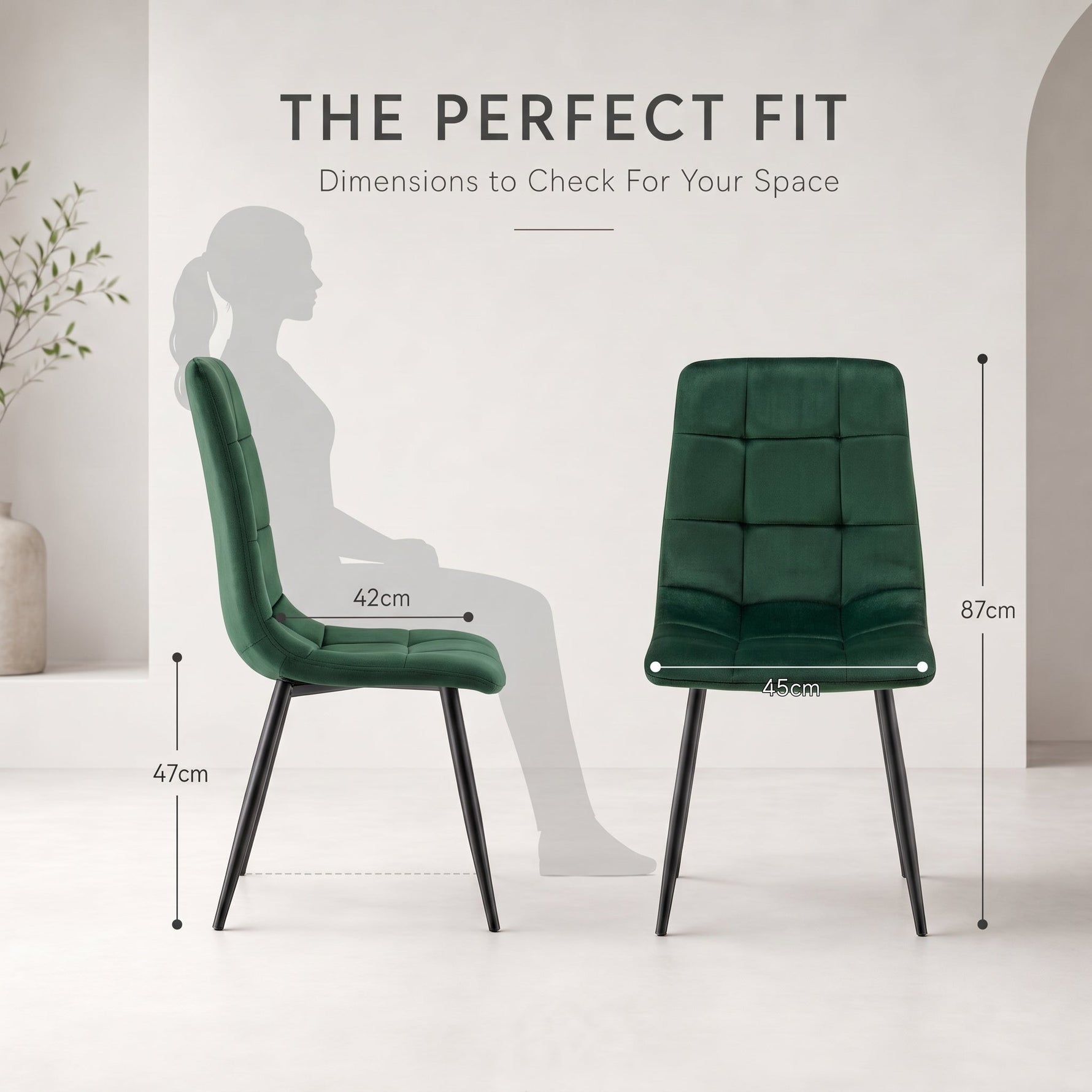 Zurich Dining Chair - Embossed Emerald Green Velvet - Bargainia.com - 5056536130228