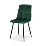 Zurich Dining Chair - Embossed Emerald Green Velvet - Bargainia.com - 5056536130228