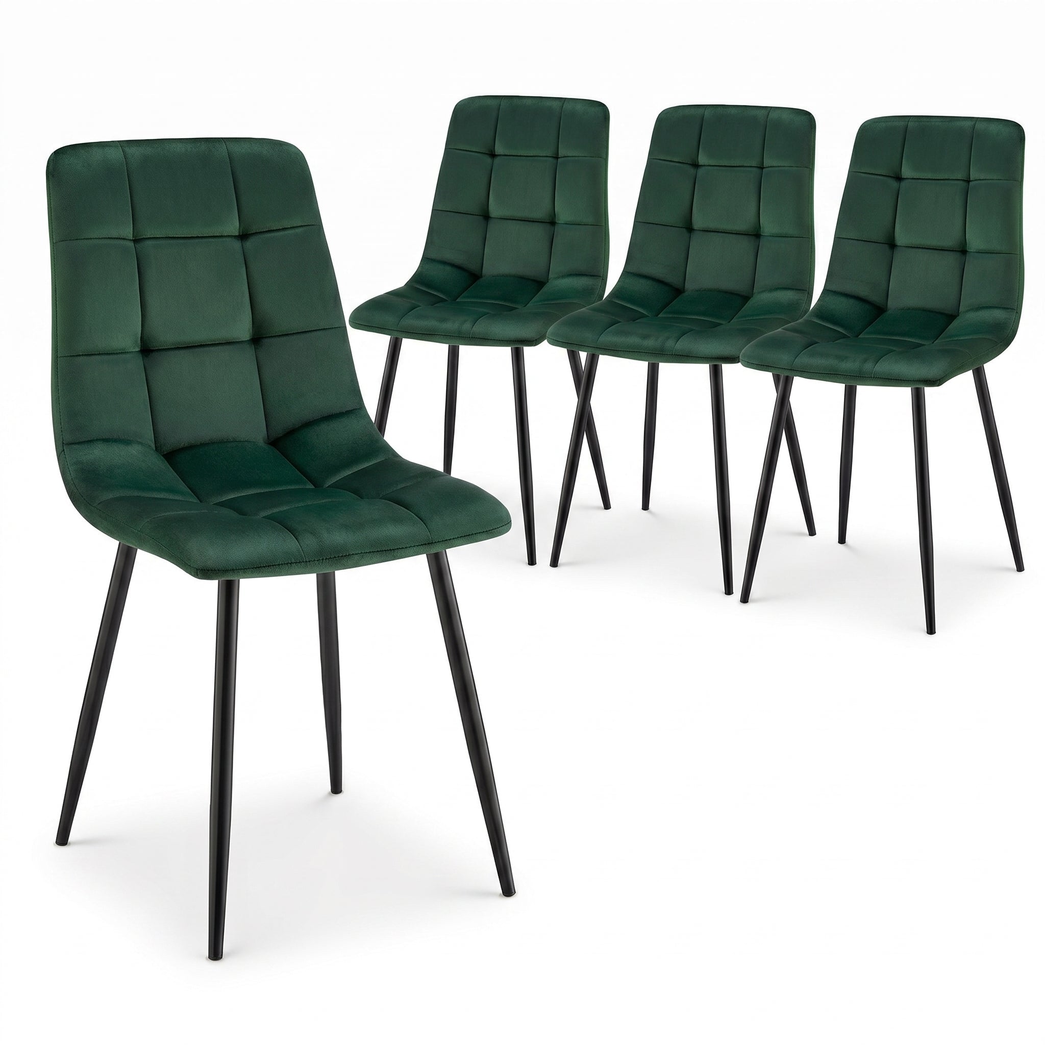 Zurich Dining Chair - Embossed Emerald Green Velvet - Bargainia.com - 5056536130228