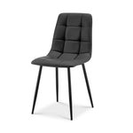 Zurich Dining Chair - Embossed Grey Faux Leather - Bargainia.com - 5056536130174