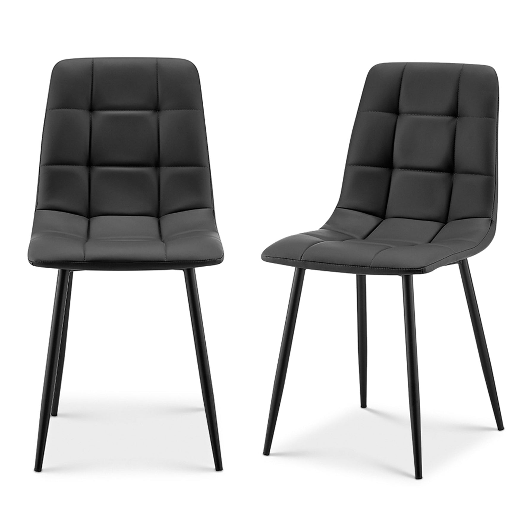 Zurich Dining Chair - Embossed Grey Faux Leather - Bargainia.com - 