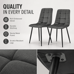 Zurich Dining Chair - Embossed Grey Velvet - Bargainia.com - 5056536130310