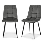 Zurich Dining Chair - Embossed Grey Velvet - Bargainia.com - 5056536130310