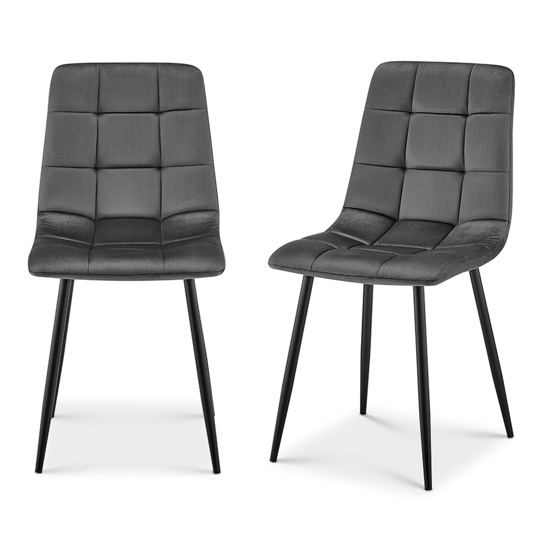 Zurich Dining Chair - Embossed Grey Velvet - Bargainia.com - 5056536130310