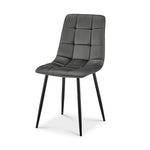 Zurich Dining Chair - Embossed Grey Velvet - Bargainia.com - 5056536130310
