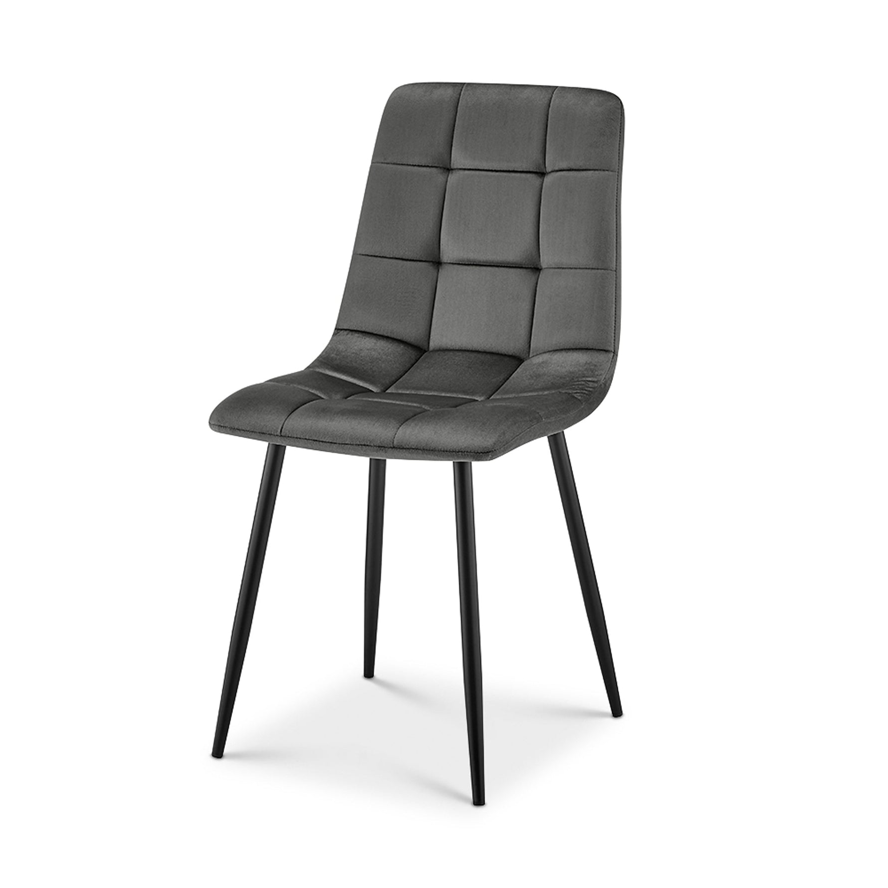 Zurich Dining Chair - Embossed Grey Velvet - Bargainia.com - 5056536130310