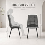 Zurich Dining Chair - Embossed Grey Velvet - Bargainia.com - 5056536130310