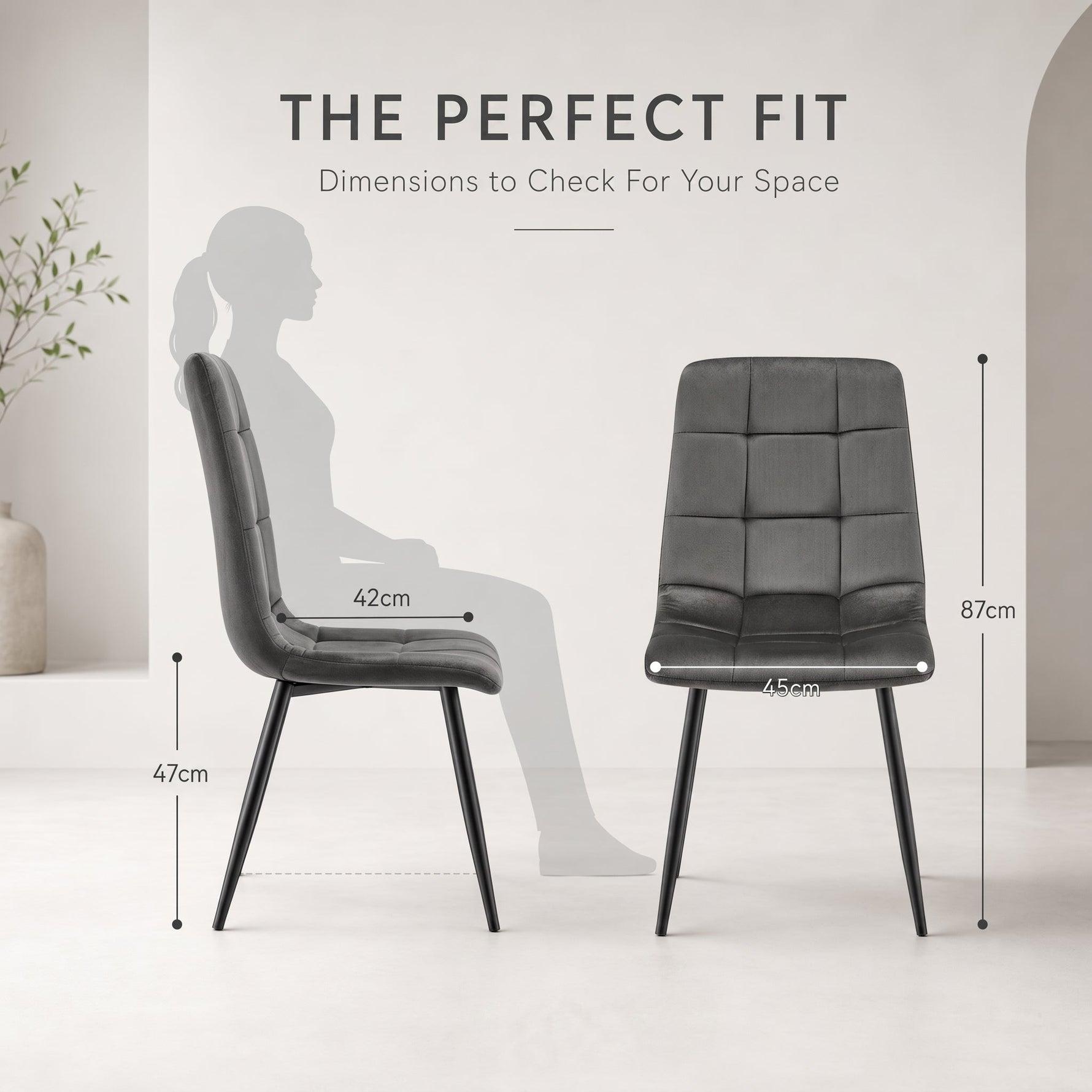 Zurich Dining Chair - Embossed Grey Velvet - Bargainia.com - 5056536130310