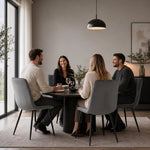 Zurich Dining Chair - Embossed Grey Velvet - Bargainia.com - 5056536130310