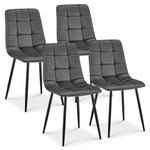 Zurich Dining Chair - Embossed Grey Velvet - Bargainia.com - 5056536130310
