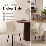 Zurich Dining Chair - Embossed Ivory White Faux Leather - Bargainia.com - 5056536130280
