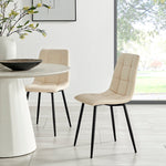 Zurich Dining Chair - Embossed Ivory White Velvet - Bargainia.com - 
