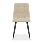 Zurich Dining Chair - Embossed Ivory White Velvet - Bargainia.com - 