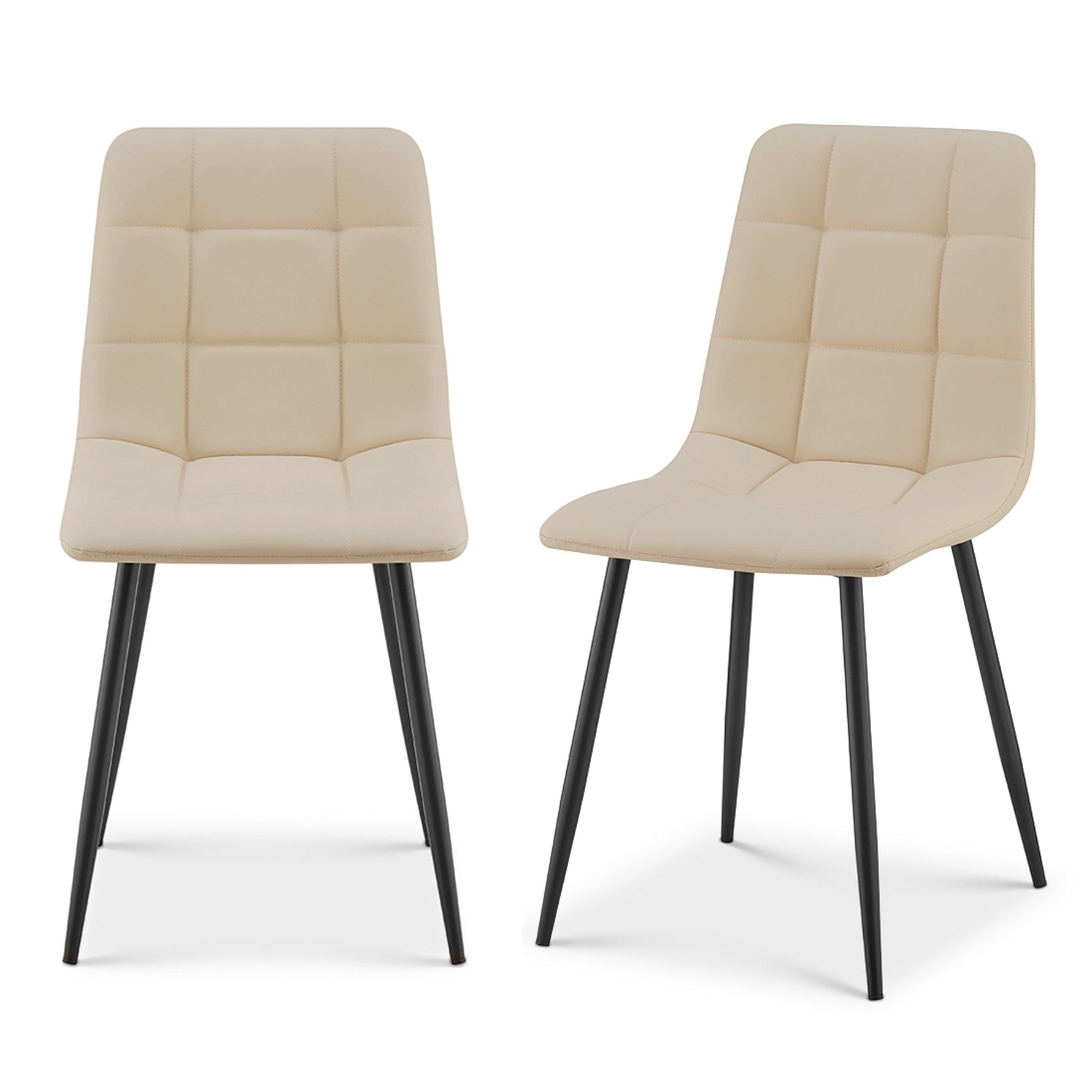 Zurich Dining Chair - Embossed Ivory White Velvet - Bargainia.com - 