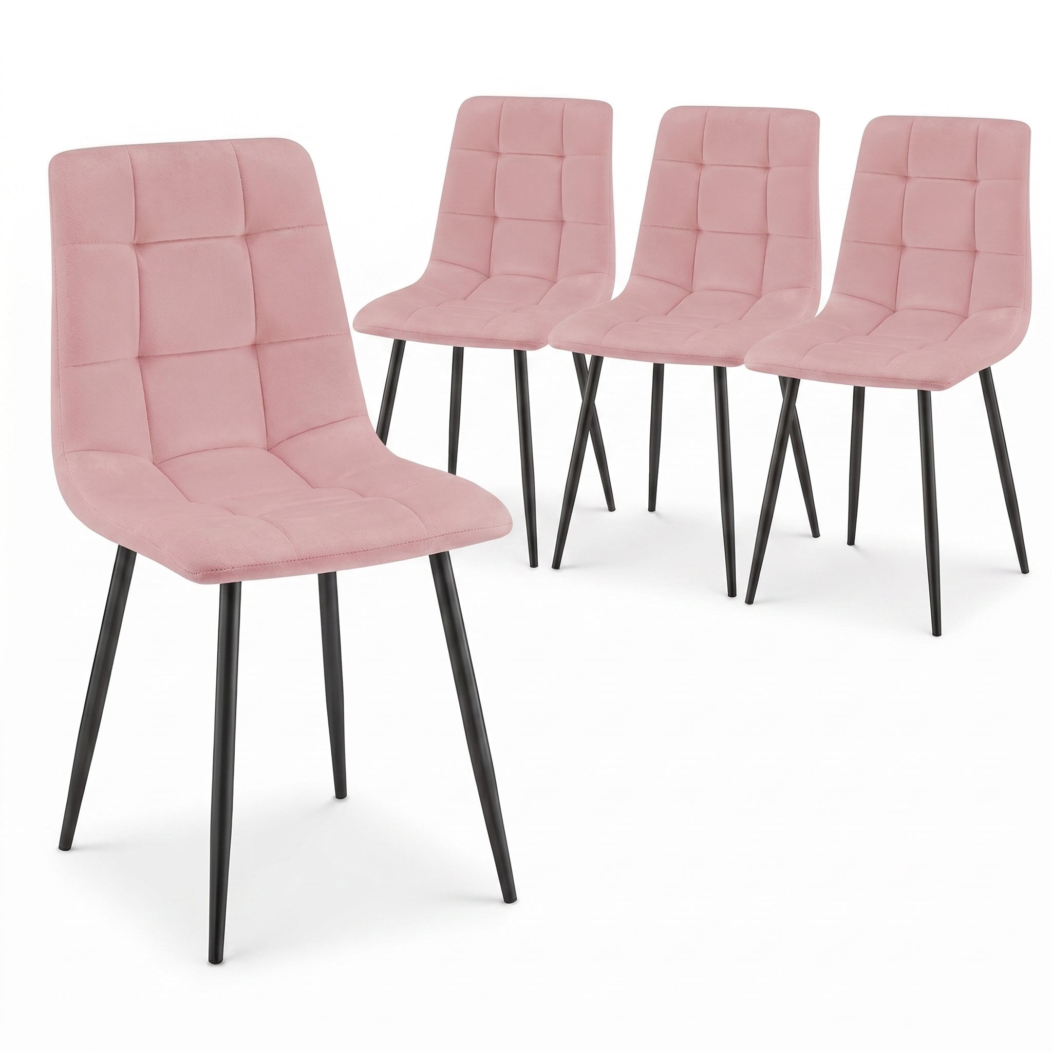 Zurich Dining Chair - Embossed Pink Velvet - Bargainia.com - 5056536130167