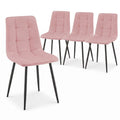 Zurich Dining Chair - Embossed Pink Velvet - Bargainia.com - 5056536130167