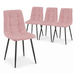 Zurich Dining Chair - Embossed Pink Velvet - Bargainia.com - 5056536130167