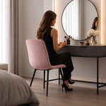 Zurich Dining Chair - Embossed Pink Velvet - Bargainia.com - 5056536130167